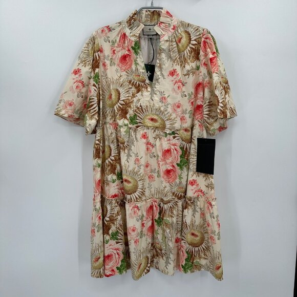Tuckernuck Sun Faded Floral Crawford Dress sz XL Cotton A-Line Tiered Mini